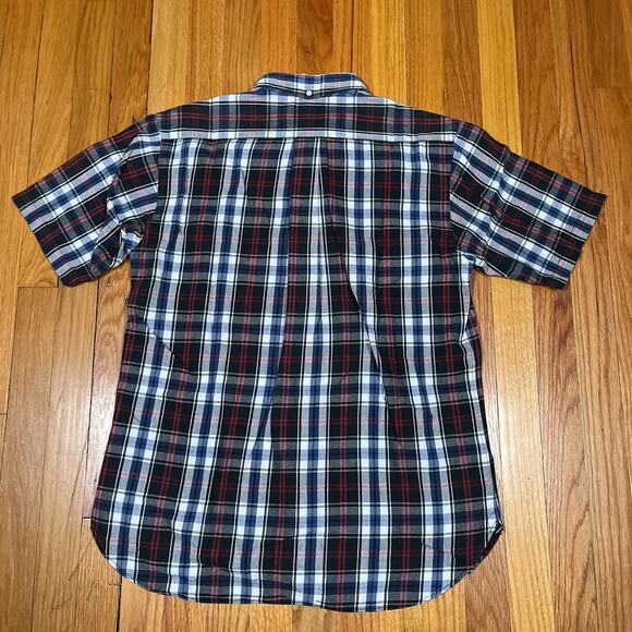 Sugar Cane Light Cotton Check Plaid Short Sleeve Shirt Blue Red Large Japan - Picture 3 of 11